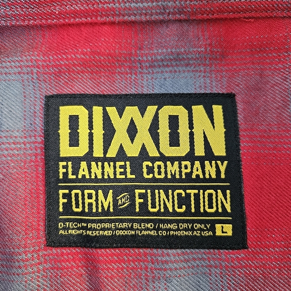 DIXXON The Pulaski OG  Flannel Men's Long Sleeve Button Down Red & Gray Shirt L - Picture 4 of 12